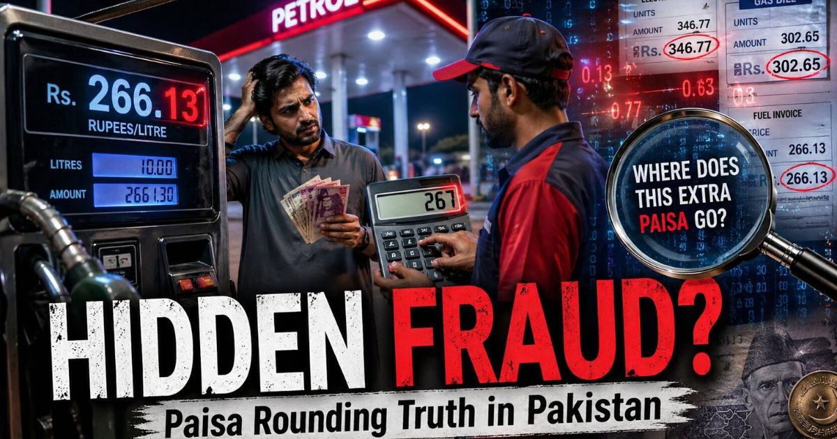 Paisa rounding trick in Pakistan in fuel prices and billing system